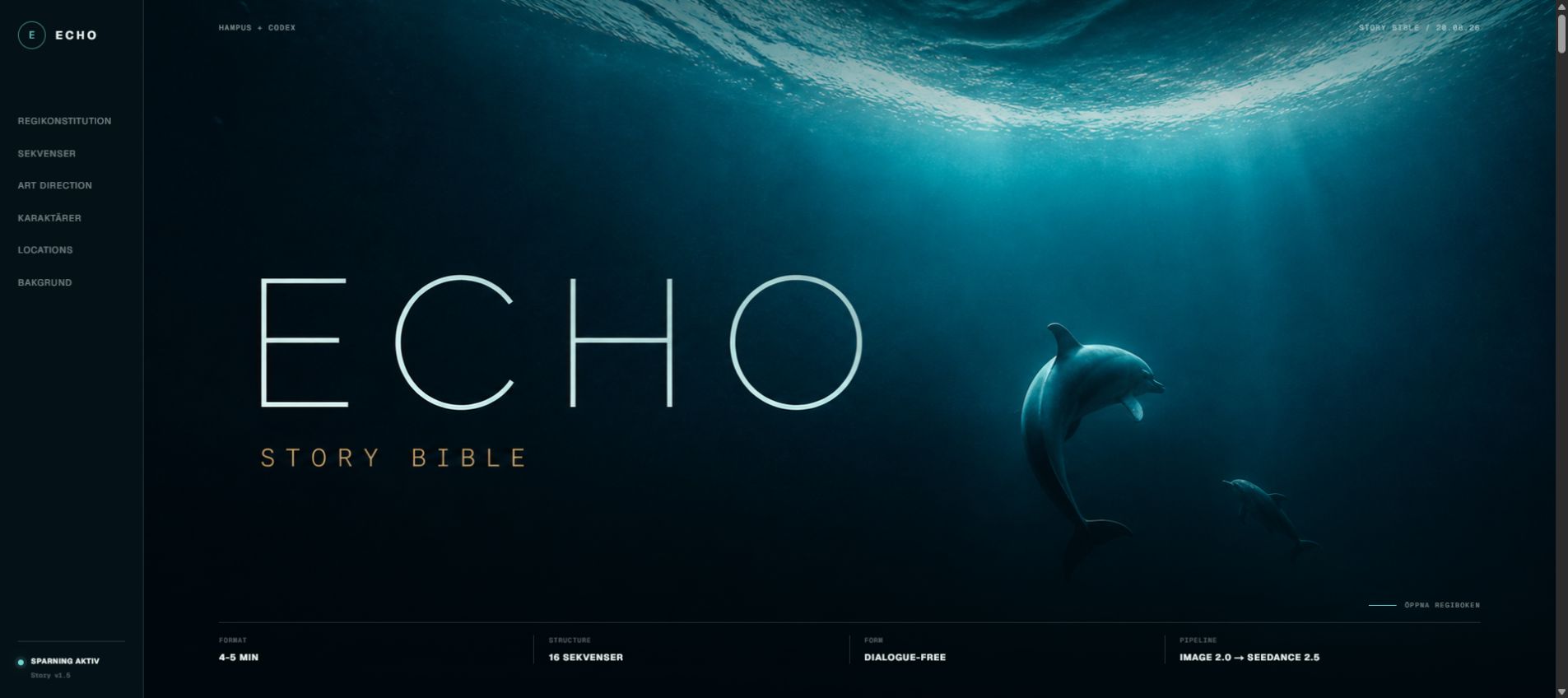 ECHO · Story Bible website preview