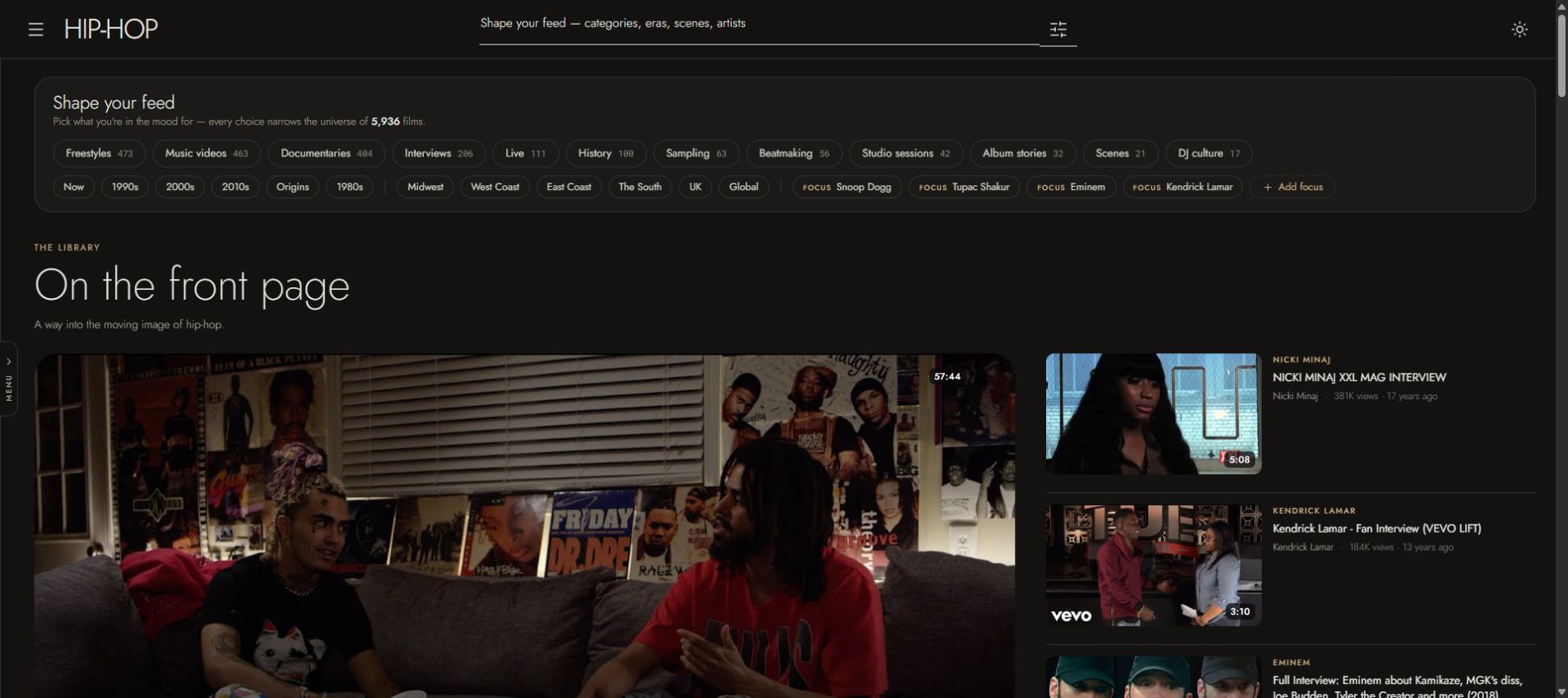 Hip-Hop website preview