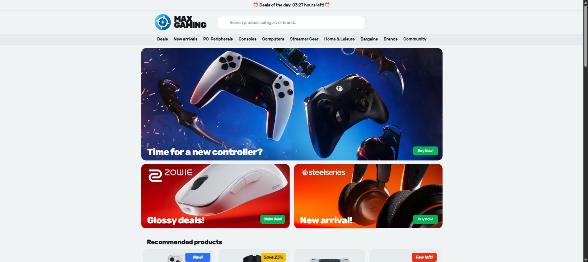 MaxGaming · Storefront website preview