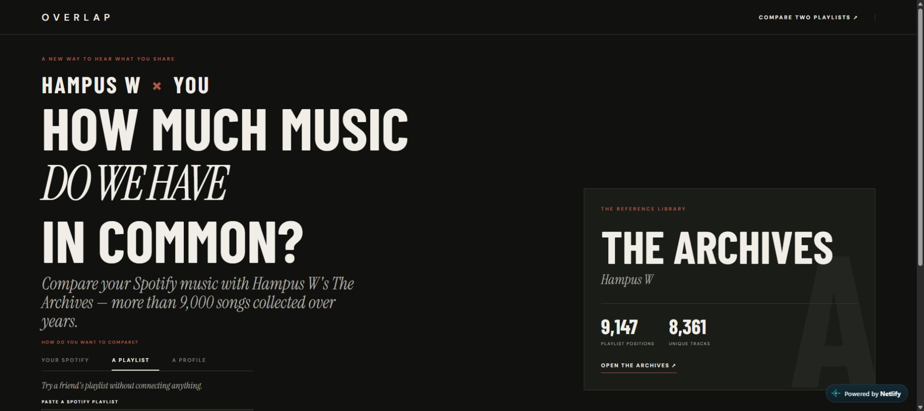 OVERLAP website preview
