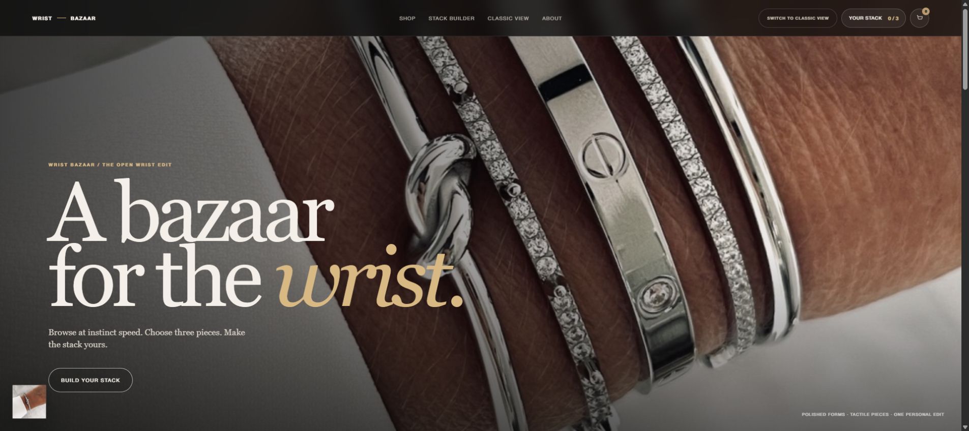 Wrist Bazaar · Discovery website preview