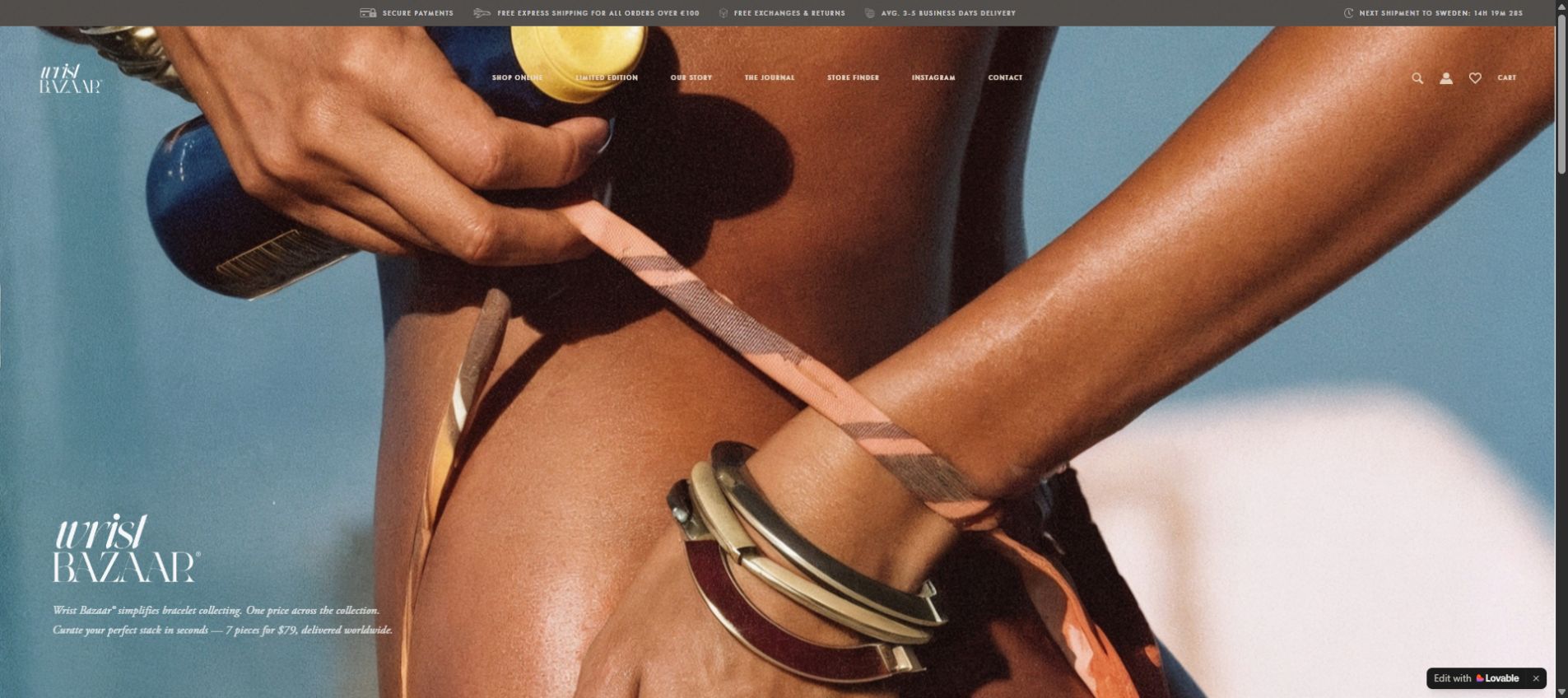 Wrist Bazaar · Editorial website preview